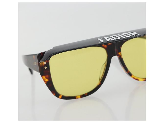 Lunettes de soleil Christian Dior Plastique Tortoise Brown Gold Auth BA15026V Marron Doré - vue 6