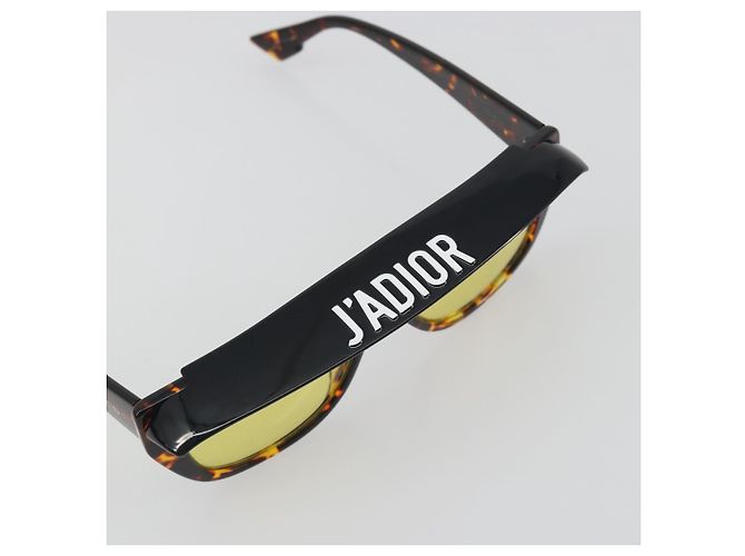 Lunettes de soleil Christian Dior Plastique Tortoise Brown Gold Auth BA15026V Marron Doré - vue 8