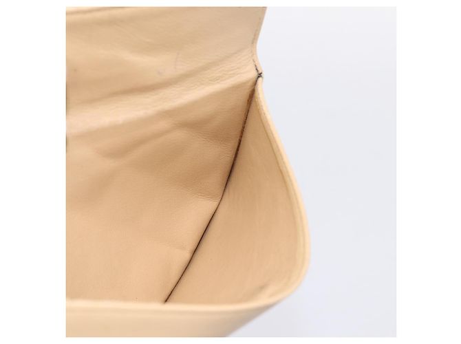 Cartera larga CHANEL Matelasse de piel de cordero Beige Gold CC Auth BA15254 Dorado - vista 13
