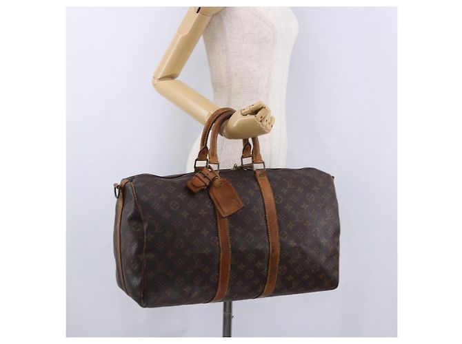LOUIS VUITTON Monogram Keepall Bandouliere 45 Borsa Boston M41418 LV Auth 195177 Monogramma - vista 23