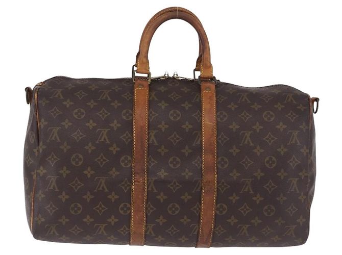 LOUIS VUITTON Monogram Keepall Bandouliere 45 Borsa Boston M41418 LV Auth 195177 Monogramma - vista 3