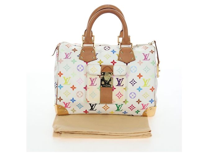 Borsa LOUIS VUITTON Monogram Multicolor Speedy 30 White Bron M92643 Auth 196338V Bianco Bronzo - vista 12