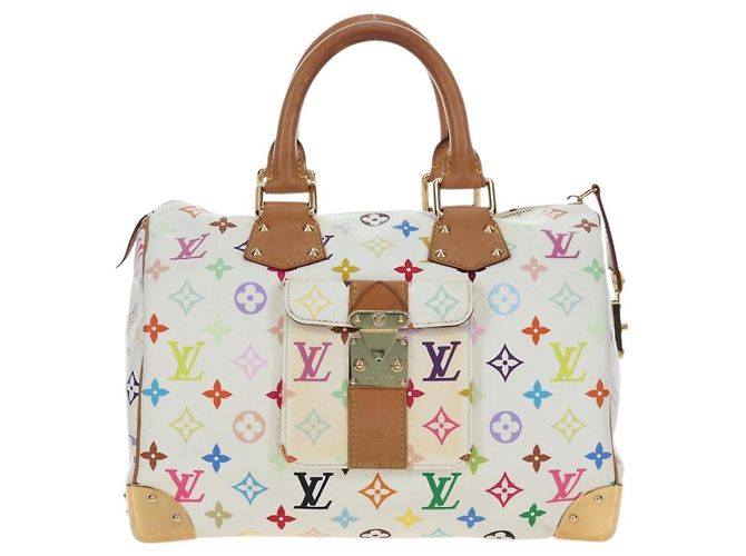 Borsa LOUIS VUITTON Monogram Multicolor Speedy 30 White Bron M92643 Auth 196338V Bianco Bronzo - vista 13