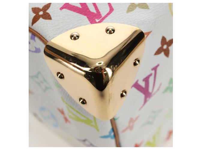 Borsa LOUIS VUITTON Monogram Multicolor Speedy 30 White Bron M92643 Auth 196338V Bianco Bronzo - vista 15