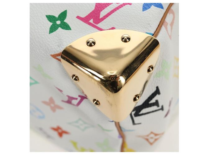 Borsa LOUIS VUITTON Monogram Multicolor Speedy 30 White Bron M92643 Auth 196338V Bianco Bronzo - vista 16