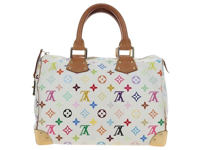 Borsa LOUIS VUITTON Monogram Multicolor Speedy 30 White Bron M92643 Auth 196338V Bianco Bronzo - vista 2