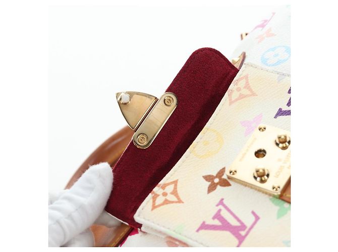Borsa LOUIS VUITTON Monogram Multicolor Speedy 30 White Bron M92643 Auth 196338V Bianco Bronzo - vista 21
