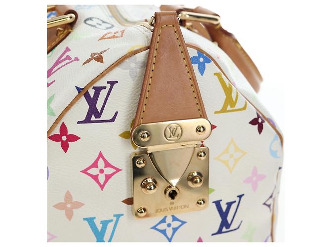 Borsa LOUIS VUITTON Monogram Multicolor Speedy 30 White Bron M92643 Auth 196338V Bianco Bronzo - vista 23