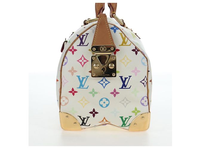 Borsa LOUIS VUITTON Monogram Multicolor Speedy 30 White Bron M92643 Auth 196338V Bianco Bronzo - vista 4