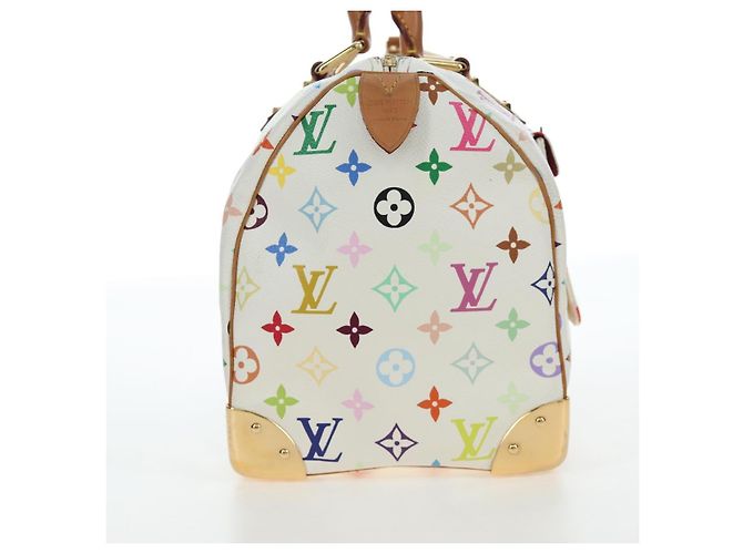 Borsa LOUIS VUITTON Monogram Multicolor Speedy 30 White Bron M92643 Auth 196338V Bianco Bronzo - vista 5