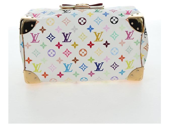 Borsa LOUIS VUITTON Monogram Multicolor Speedy 30 White Bron M92643 Auth 196338V Bianco Bronzo - vista 6