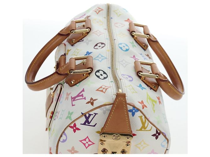 Borsa LOUIS VUITTON Monogram Multicolor Speedy 30 White Bron M92643 Auth 196338V Bianco Bronzo - vista 7