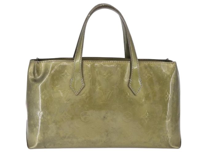 Borsa LOUIS VUITTON Monogram Vernis Wilshire PM Gris Art Deco M91627 Auth 197033 Grigio - vista 2