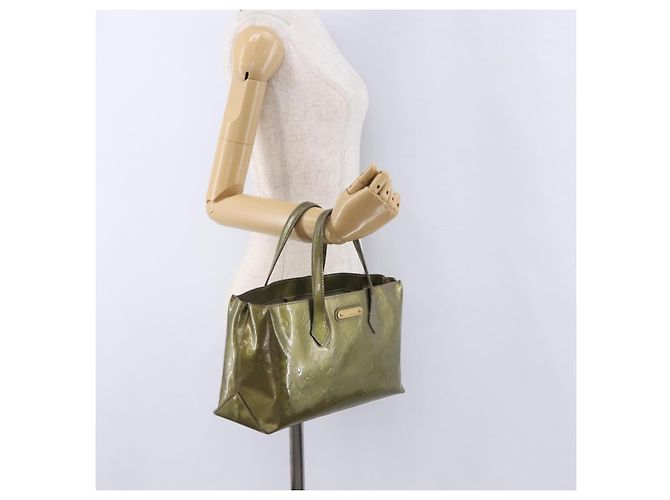 Borsa LOUIS VUITTON Monogram Vernis Wilshire PM Gris Art Deco M91627 Auth 197033 Grigio - vista 23