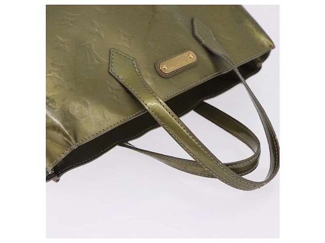 Borsa LOUIS VUITTON Monogram Vernis Wilshire PM Gris Art Deco M91627 Auth 197033 Grigio - vista 7