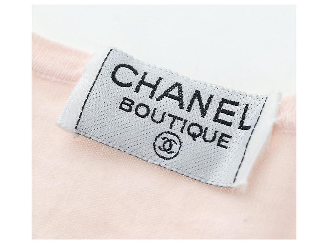 Top CHANEL CC Manga 3/4 Algodón Rosa CC Auth am12359V - vista 10