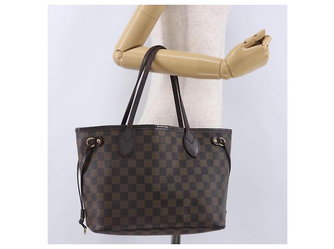 Borsa Tote LOUIS VUITTON Damier Ebene Neverfull PM N51109 LV Auth 195969 - vista 23