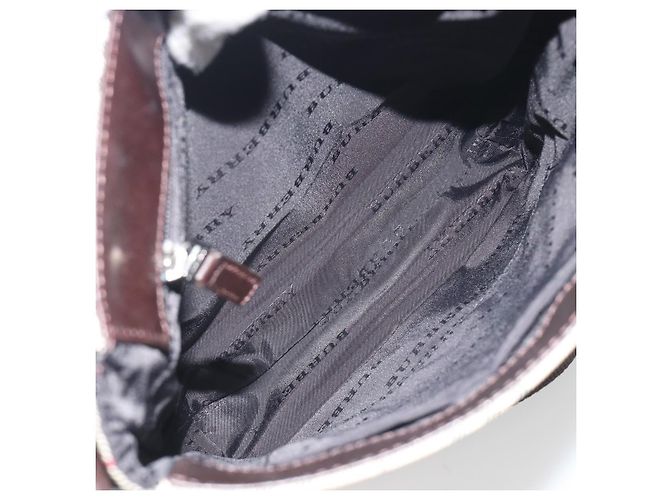 Bolso de hombro BURBERRY Nova Check Canvas Beige Silver Auth 196647A Plata - vista 11