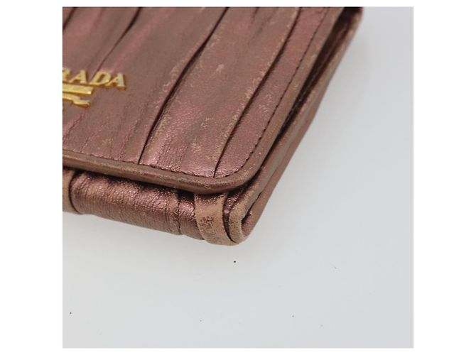 Portafoglio PRADA in Pelle Set da 2 Oro Rosa Auth bs36787 D'oro - vista 15