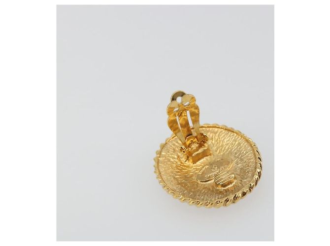 Orecchini CHANEL Knight Metal Gold Tone CC Auth 198847 - vista 4