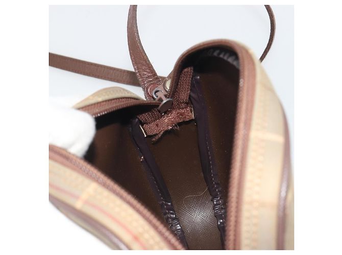 Borsa a tracolla Burberrys Nova Check Canvas Beige Tono Oro Auth BA14775 - vista 17