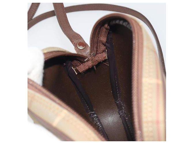 Borsa a tracolla Burberrys Nova Check Canvas Beige Tono Oro Auth BA14775 - vista 18