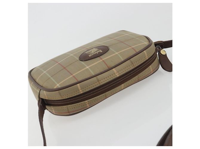 Borsa a tracolla Burberrys Nova Check Canvas Beige Tono Oro Auth BA14775 - vista 6