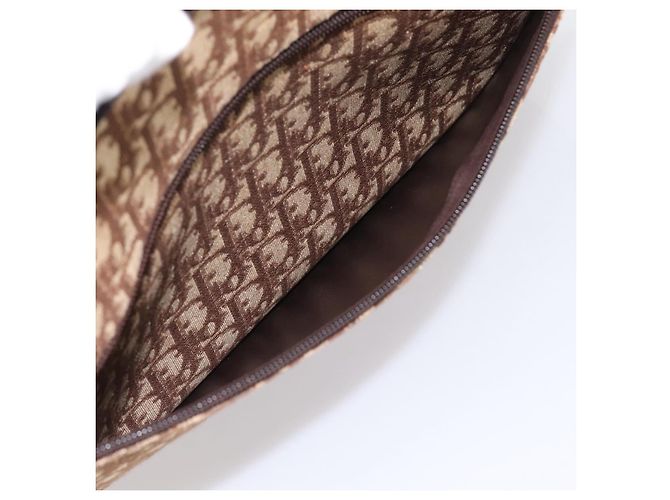 Borsa a mano Christian Dior Trotter Canvas Beige Gold Tone Auth 196433A - vista 20