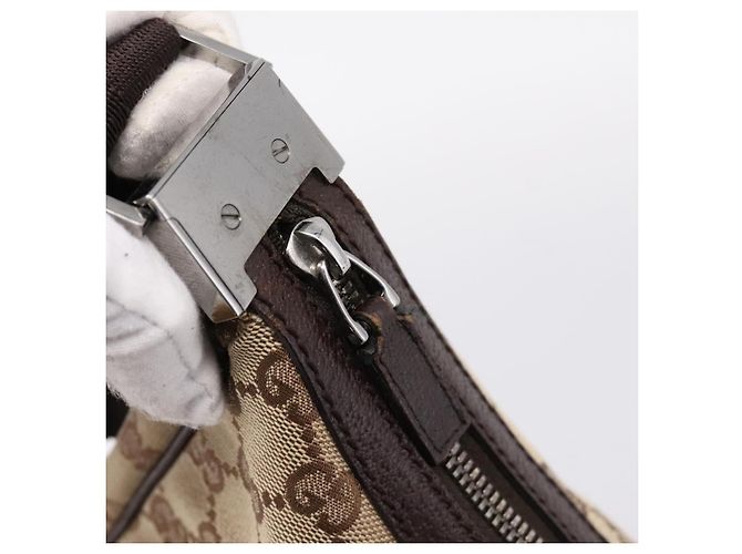 Borsa a Tracolla GUCCI GG Canvas Beige Silver 122790 Auth am12405V Argento - vista 14