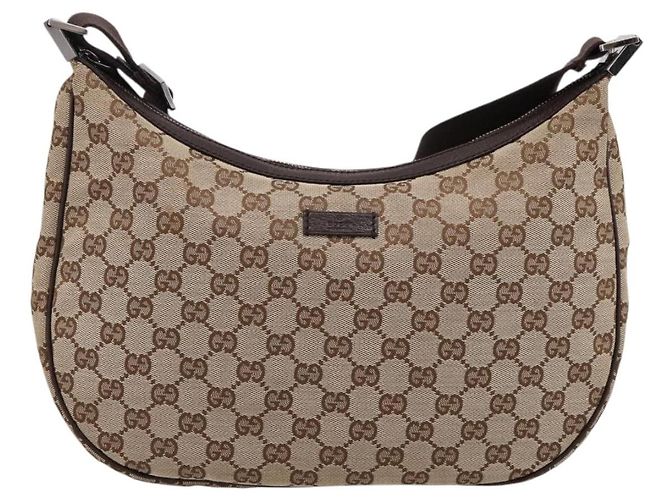 Borsa a Tracolla GUCCI GG Canvas Beige Silver 122790 Auth am12405V Argento - vista 2