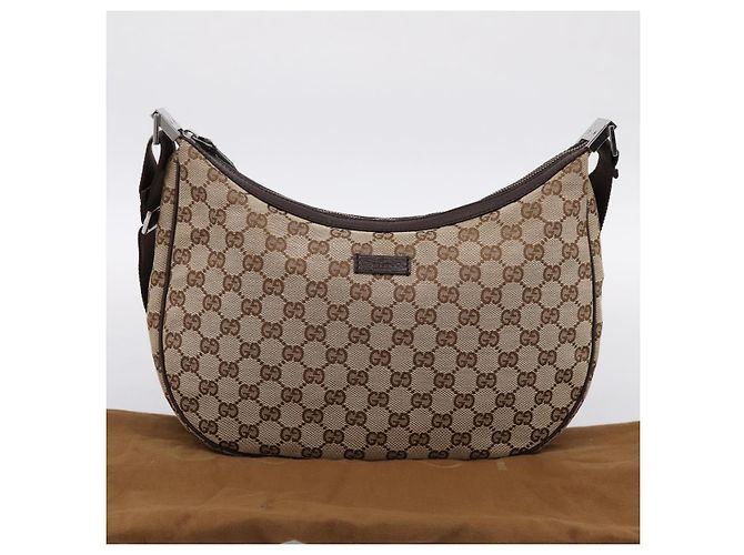Borsa a Tracolla GUCCI GG Canvas Beige Silver 122790 Auth am12405V Argento - vista 23