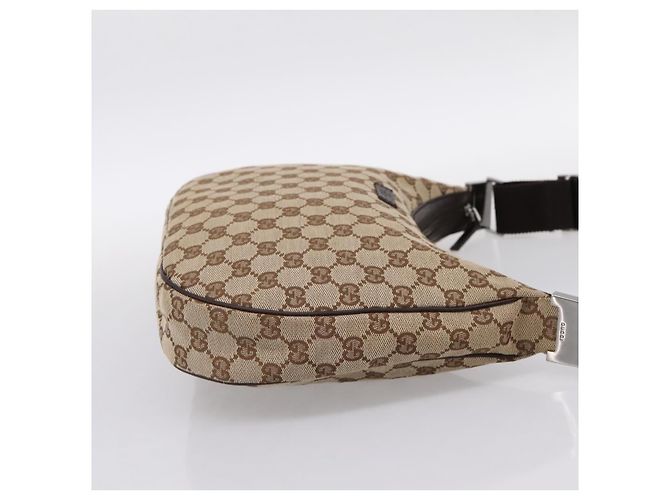 Borsa a Tracolla GUCCI GG Canvas Beige Silver 122790 Auth am12405V Argento - vista 5