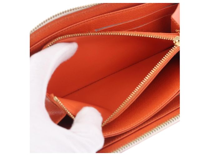 LOUIS VUITTON Monogram Multicolor Zippy Wallet White Orange M60241 Auth BA14910V Bianco Arancione - vista 10