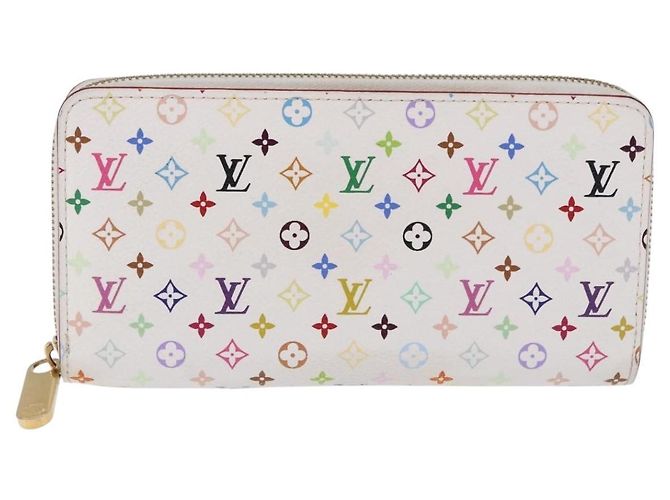 LOUIS VUITTON Monogram Multicolor Zippy Wallet White Orange M60241 Auth BA14910V Bianco Arancione - vista 13