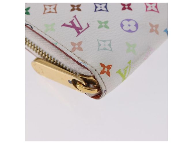 LOUIS VUITTON Monogram Multicolor Zippy Wallet White Orange M60241 Auth BA14910V Bianco Arancione - vista 14