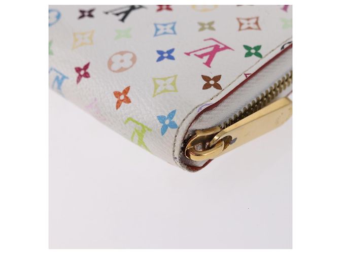 LOUIS VUITTON Monogram Multicolor Zippy Wallet White Orange M60241 Auth BA14910V Bianco Arancione - vista 17