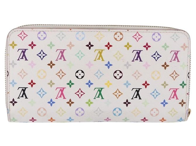 LOUIS VUITTON Monogram Multicolor Zippy Wallet White Orange M60241 Auth BA14910V Bianco Arancione - vista 2