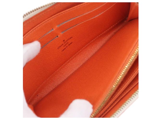 LOUIS VUITTON Monogram Multicolor Zippy Wallet White Orange M60241 Auth BA14910V Bianco Arancione - vista 20