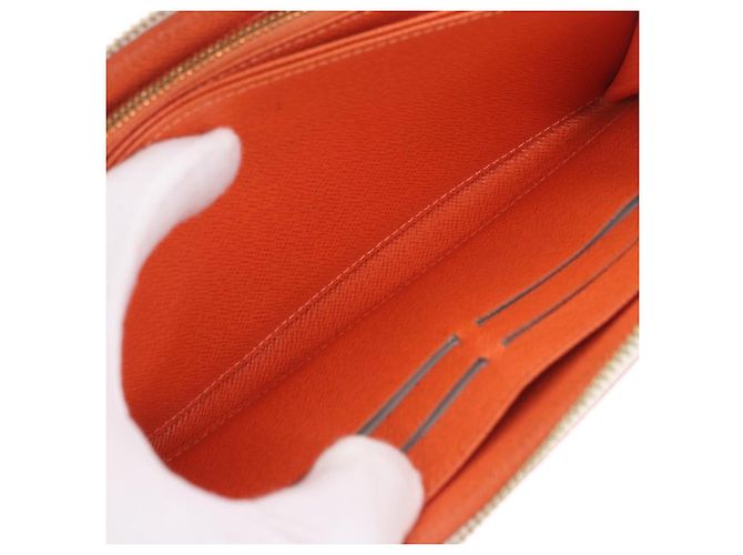 LOUIS VUITTON Monogram Multicolor Zippy Wallet White Orange M60241 Auth BA14910V Bianco Arancione - vista 22