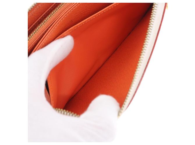 LOUIS VUITTON Monogram Multicolor Zippy Wallet White Orange M60241 Auth BA14910V Bianco Arancione - vista 23