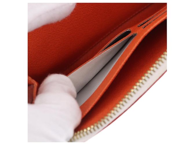 LOUIS VUITTON Monogram Multicolor Zippy Wallet White Orange M60241 Auth BA14910V Bianco Arancione - vista 24