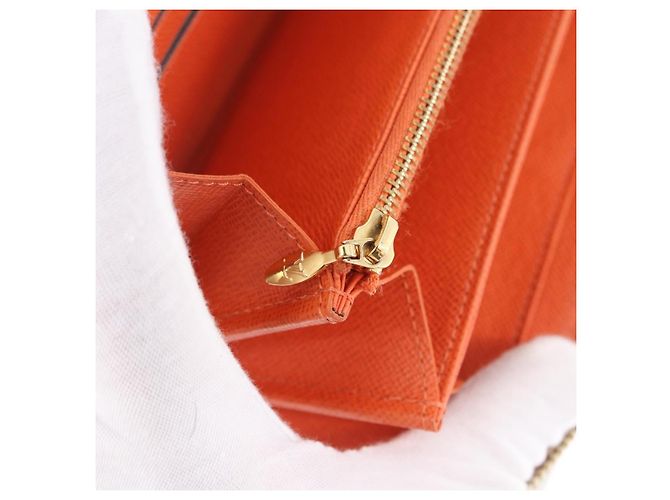 LOUIS VUITTON Monogram Multicolor Zippy Wallet White Orange M60241 Auth BA14910V Bianco Arancione - vista 25