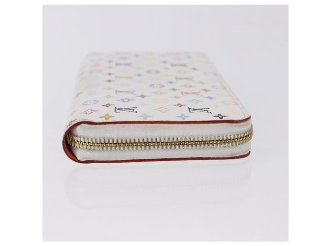 LOUIS VUITTON Monogram Multicolor Zippy Wallet White Orange M60241 Auth BA14910V Bianco Arancione - vista 3