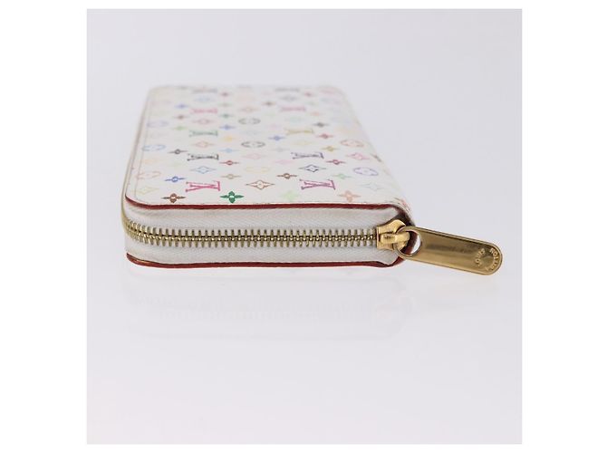 LOUIS VUITTON Monogram Multicolor Zippy Wallet White Orange M60241 Auth BA14910V Bianco Arancione - vista 4