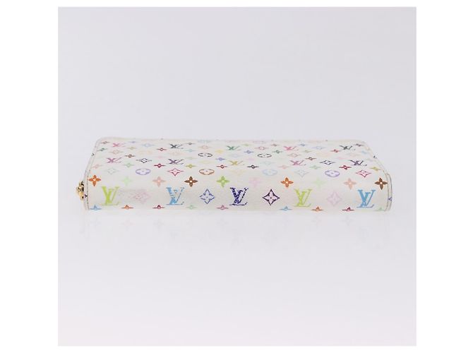 LOUIS VUITTON Monogram Multicolor Zippy Wallet White Orange M60241 Auth BA14910V Bianco Arancione - vista 6
