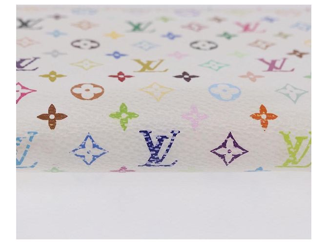 LOUIS VUITTON Monogram Multicolor Zippy Wallet White Orange M60241 Auth BA14910V Bianco Arancione - vista 7