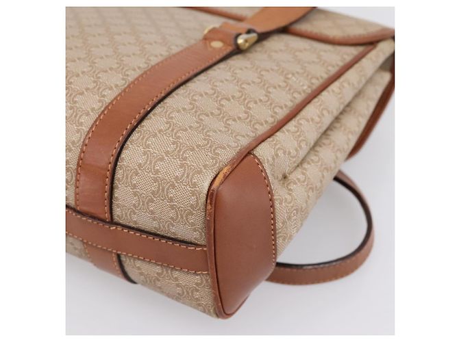 Céline Borsa a mano CELINE Macadam Canvas PVC Beige Gold Auth 198262 D'oro - vista 15