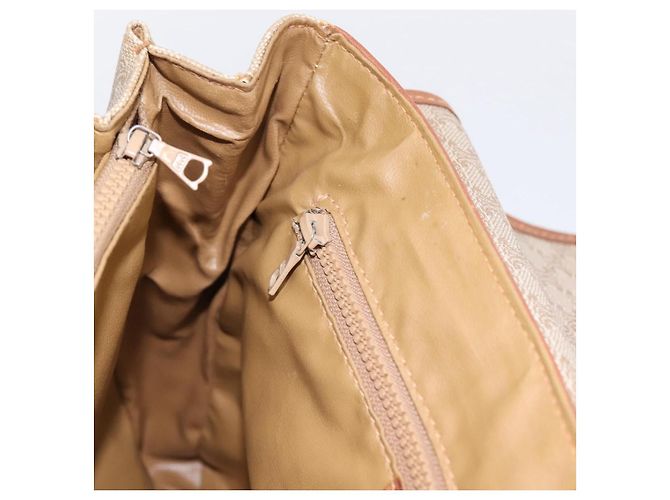 Céline Borsa a mano CELINE Macadam Canvas PVC Beige Gold Auth 198262 D'oro - vista 20