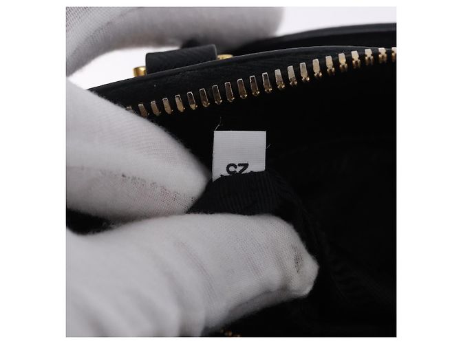 Borsa a mano PRADA pelle Saffiano 2way Nero Oro Auth 198741V D'oro - vista 11