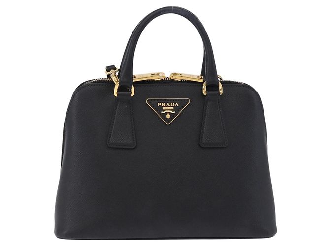 Borsa a mano PRADA pelle Saffiano 2way Nero Oro Auth 198741V D'oro - vista 13